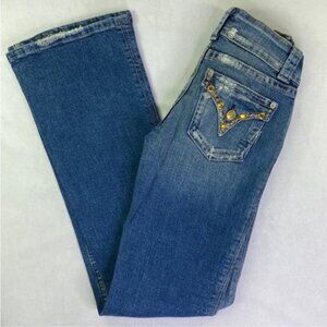 Marciano Embellished Distressed Studded Flap Pocket Jeans